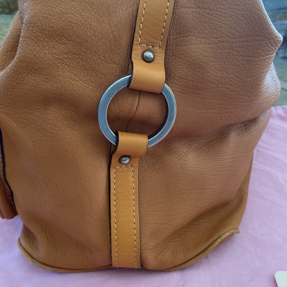 Luella Large Leather Tan Hobo Tote Bag with locks and keys - Picture 4 of 7